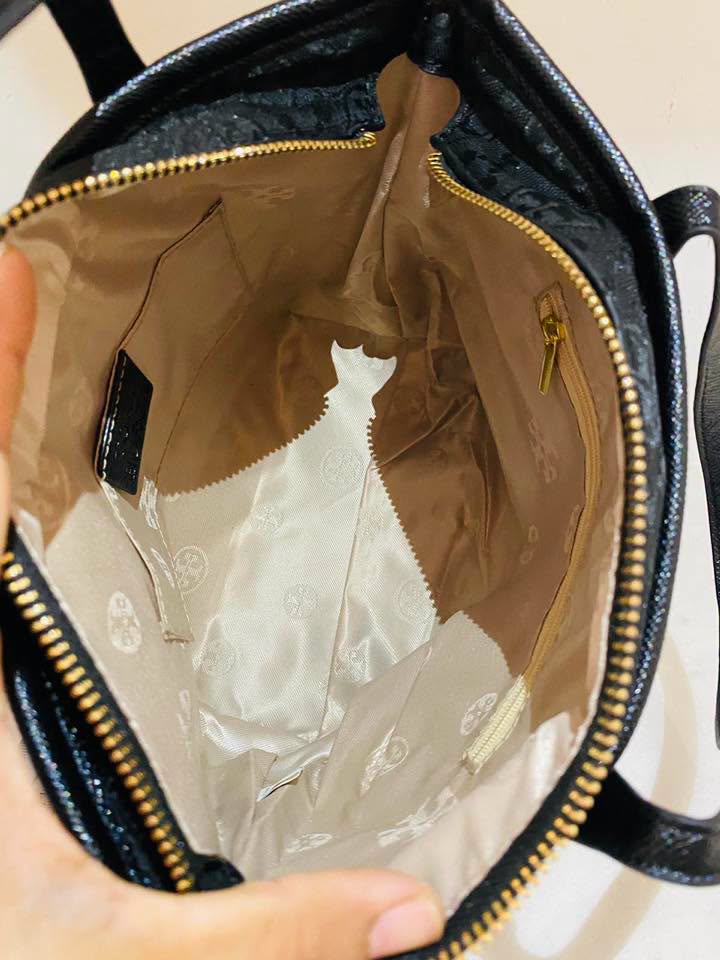 Tory Burch T Monogram Zip Tote Bag with box