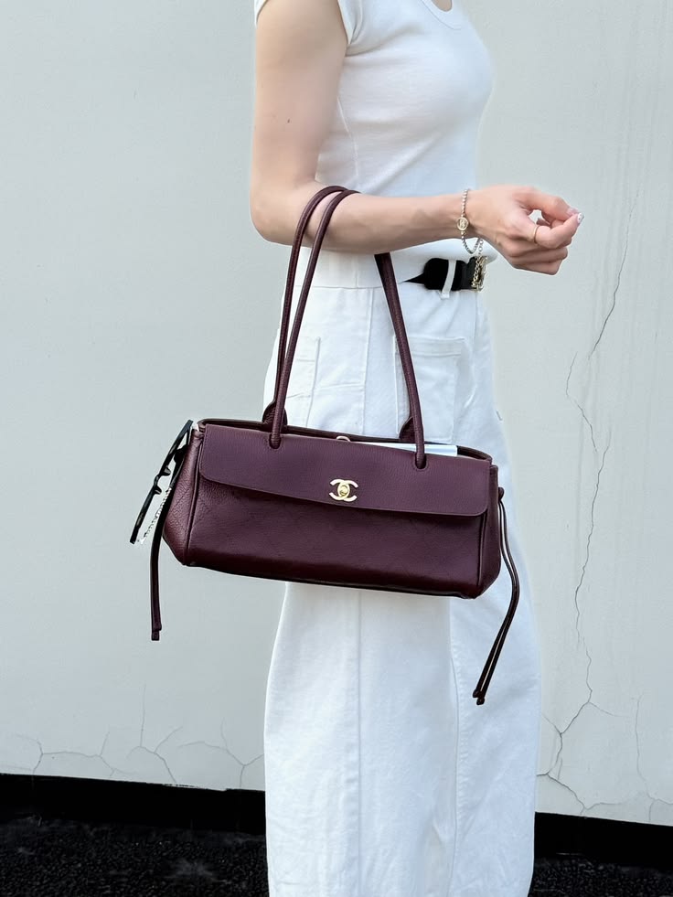Chanel Grained Calfskin Bag With Brand Box