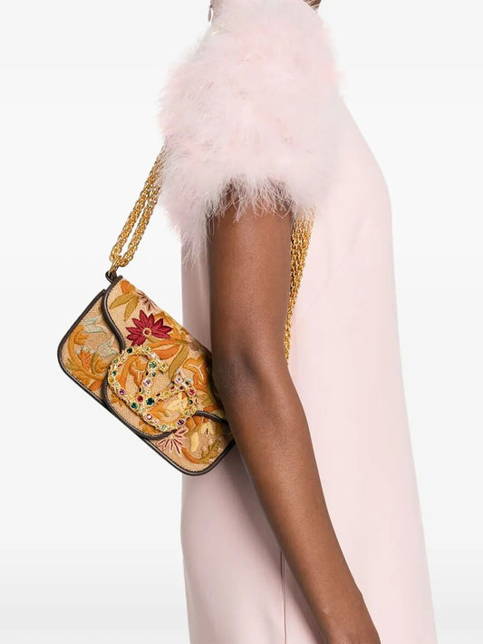 Valentino Garavani Vain Floral Embroidered Shoulder Bag