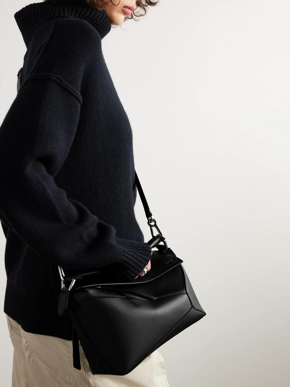 Loewe Puzzle Edge Medium Top-Handle Bag in Soft Grained Leather