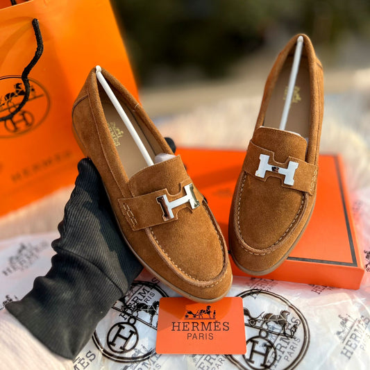 HERMÈS Paris Suede Loafers