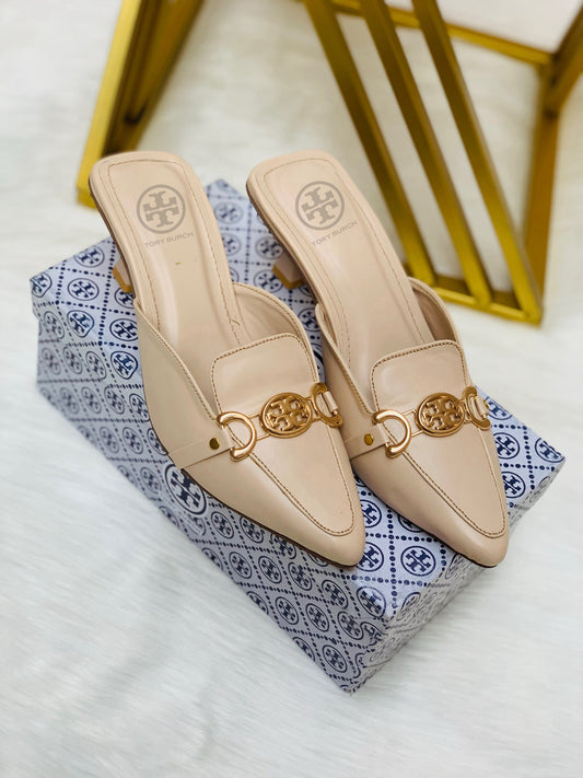 Tory Burch Pointed-Toe Mule Heels
