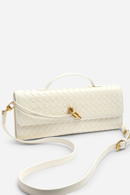 Bottega Veneta Andiamo White Long Clutch With Box