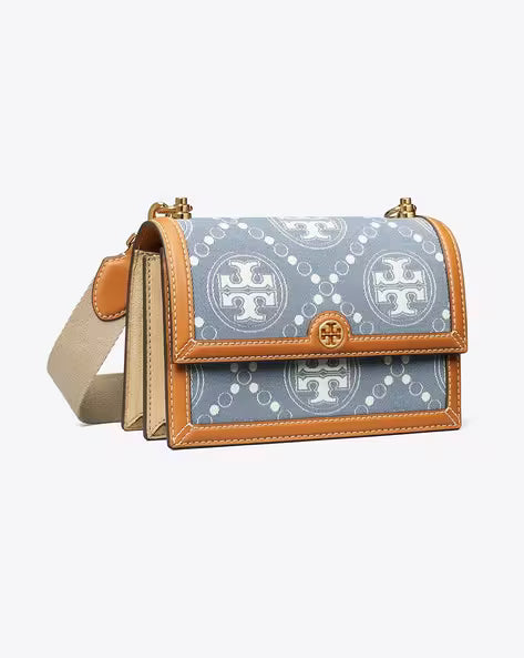 Tory Burch T Monogram Denim Small Shoulder Bag