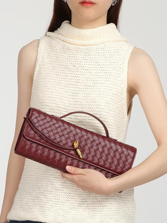 Bottega Veneta Andiamo Burgundy Long Clutch