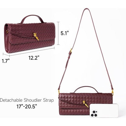 Bottega Veneta Andiamo Burgundy Long Clutch