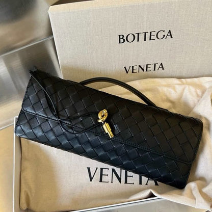 Bottega Veneta Andiamo Black Long Clutch With Box