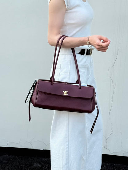 Chanel Grained Calfskin Bag With Brand Box