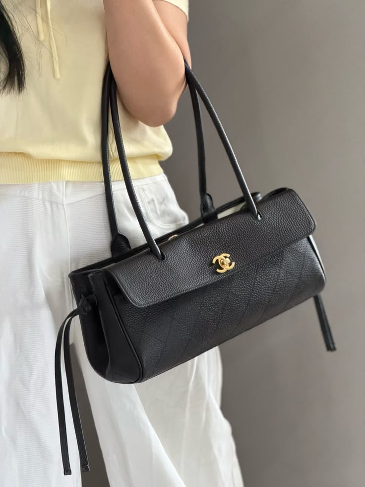 Chanel Grained Calfskin Bag With Brand Box