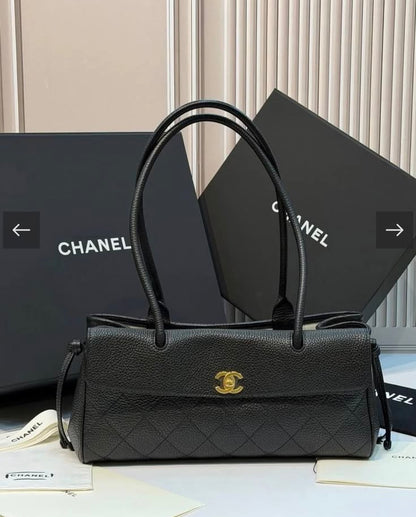 Chanel Grained Calfskin Bag With Brand Box