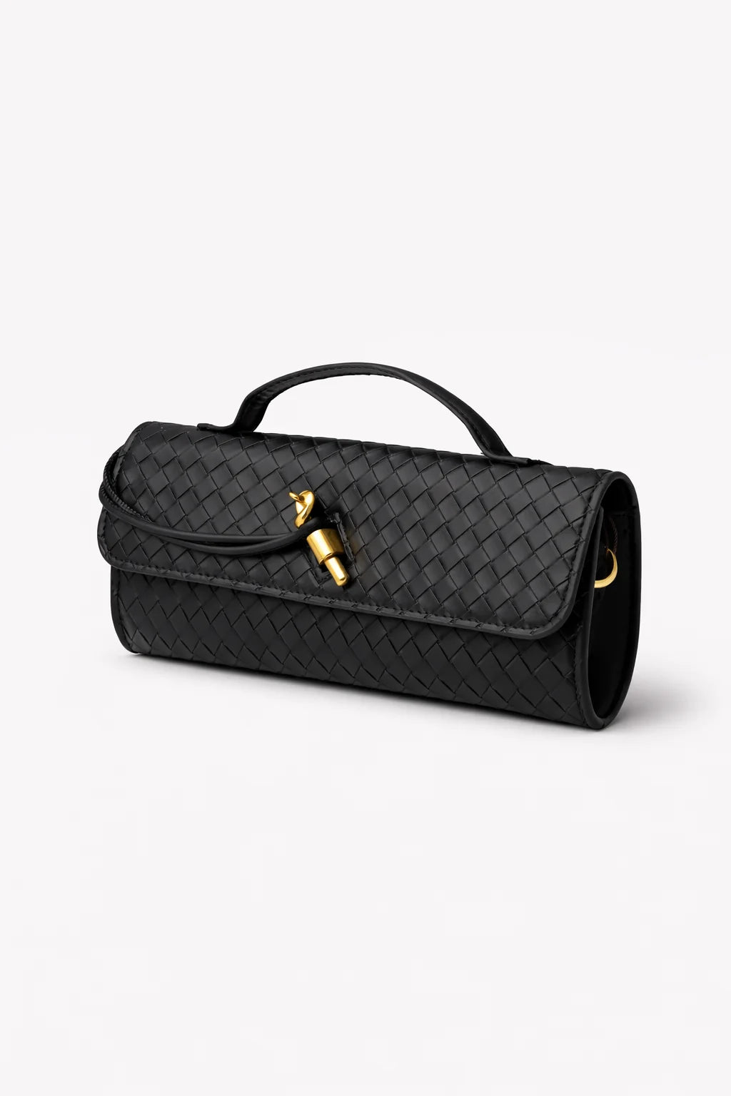Bottega Veneta Andiamo Black Long Clutch With Box