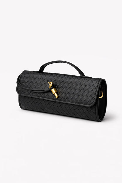 Bottega Veneta Andiamo Black Long Clutch With Box