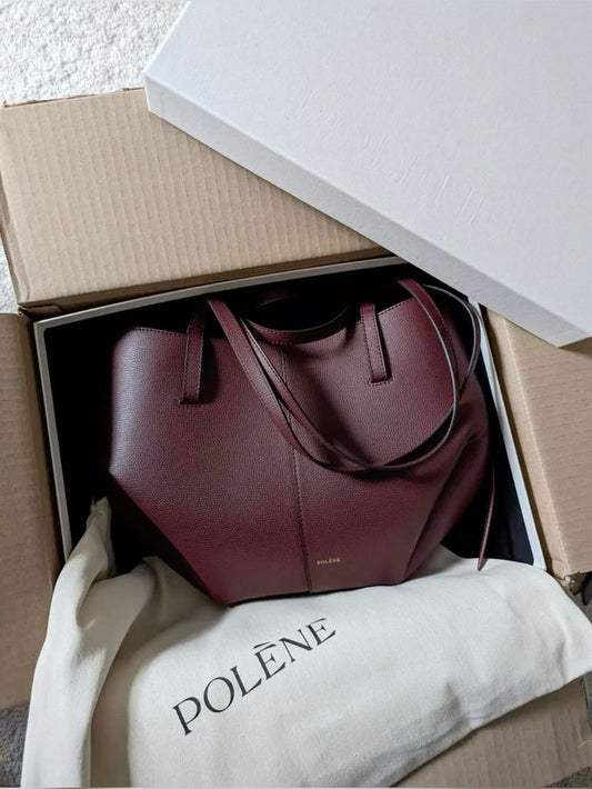 POLÈNE CYME Leather Tote Bag with Box