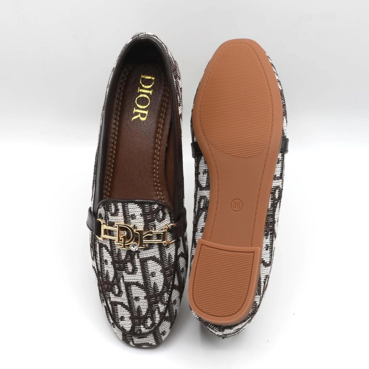 Dior Oblique Monogram Loafers Brown