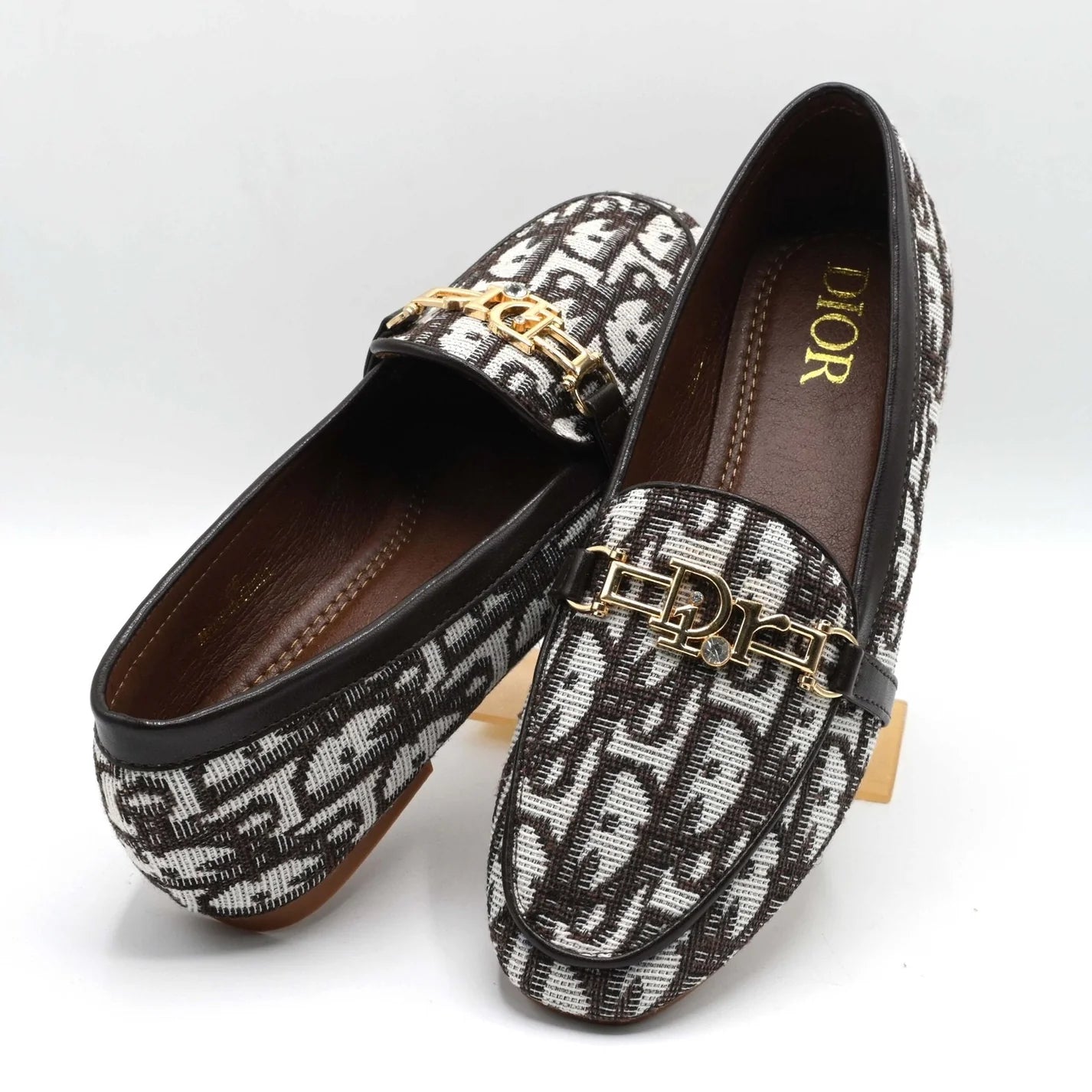Dior Oblique Monogram Loafers Brown