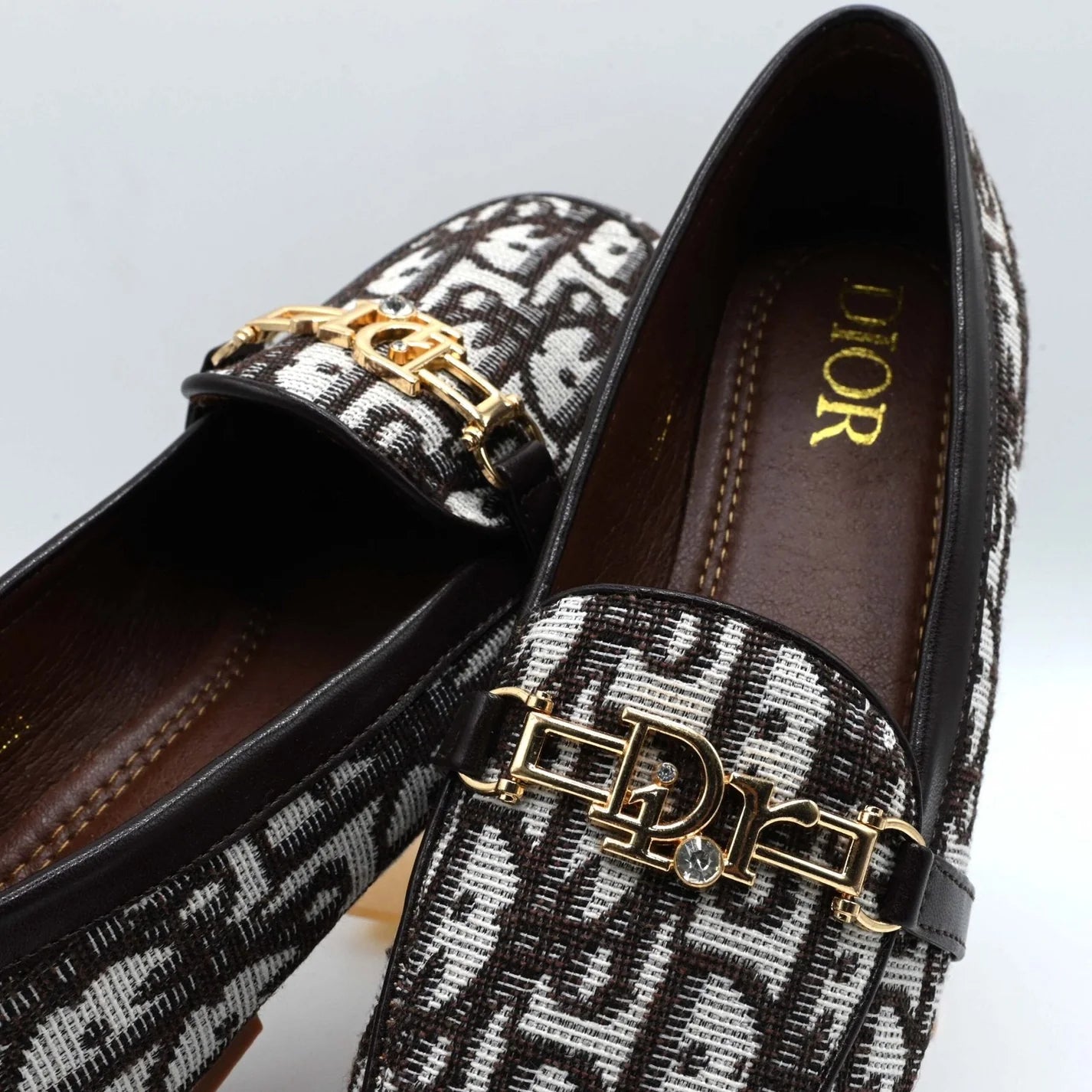 Dior Oblique Monogram Loafers Brown
