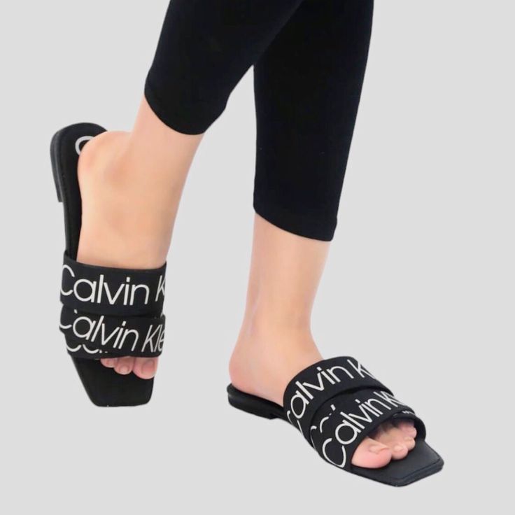 CALVIN KLEIN Bainy Logo Flat Slides