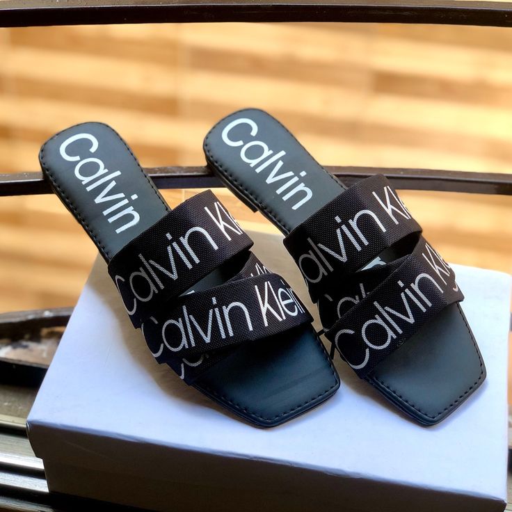 CALVIN KLEIN Bainy Logo Flat Slides