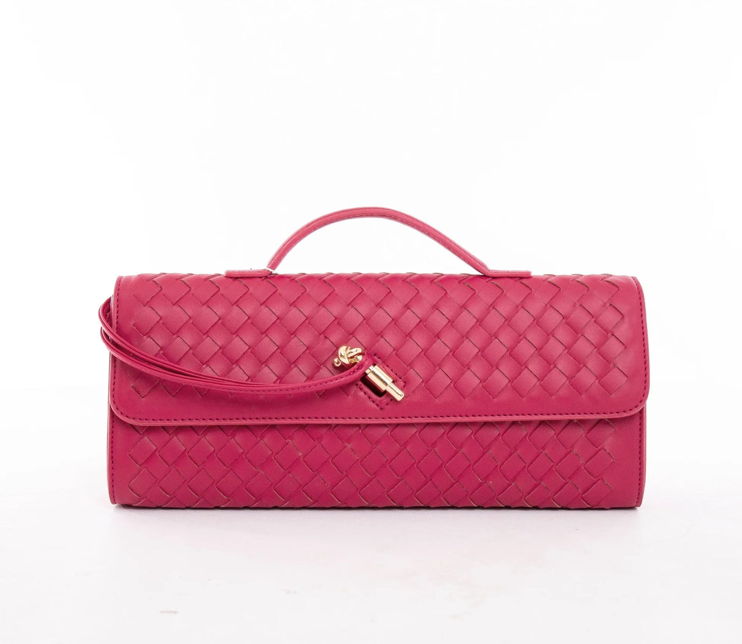 Bottega Veneta Andiamo Hot Pink Long Clutch With Box