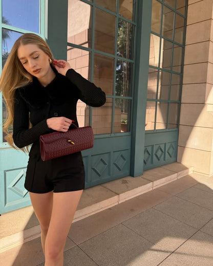Bottega Veneta Andiamo Burgundy Long Clutch