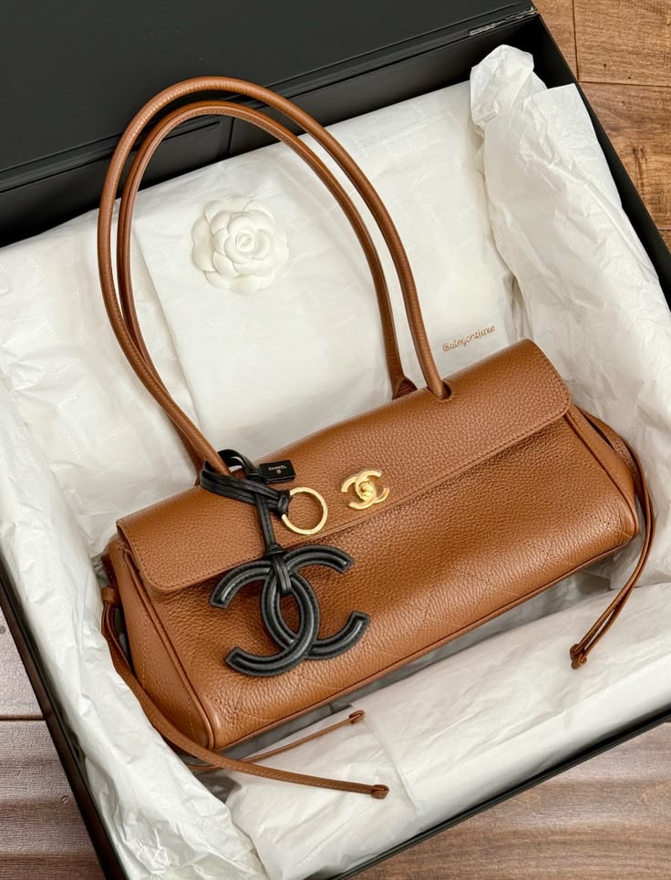 Chanel Grained Calfskin Bag With Brand Box