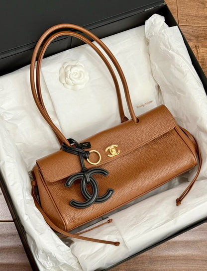 Chanel Grained Calfskin Bag With Brand Box