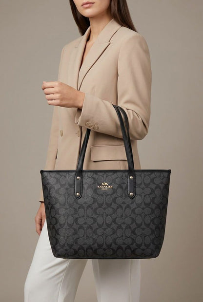 COACH Signature City Tote Bag with Box