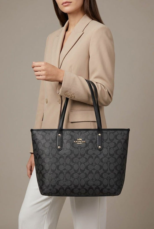 COACH Signature City Tote Bag with Box
