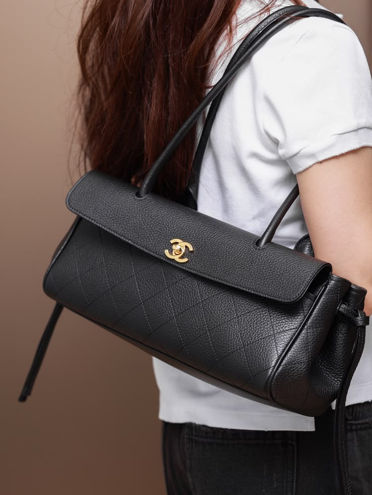Chanel Grained Calfskin Bag With Brand Box