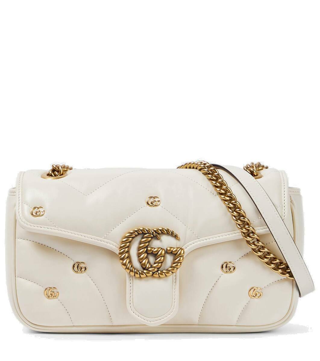 Gucci GG Marmont Mini Logo Studded Crossbody Bag With Box