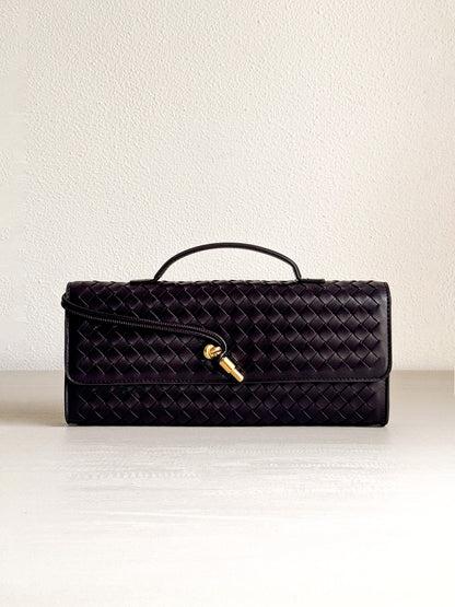 Bottega Veneta Andiamo Black Long Clutch With Box