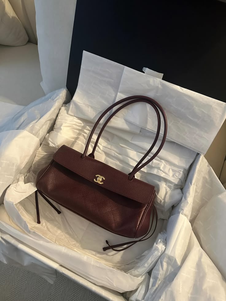 Chanel Grained Calfskin Bag With Brand Box