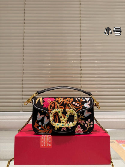 Valentino Garavani Vain Floral Embroidered Shoulder Bag