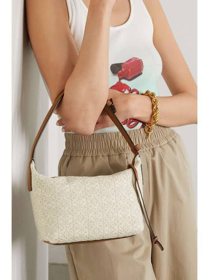 Loewe Small Cubi Anagram Jacquard Canvas Shoulder Bag