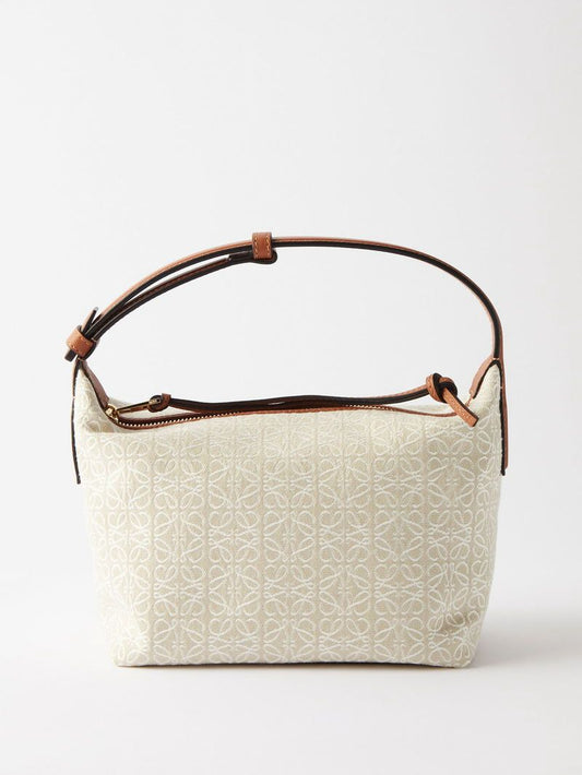 Loewe Small Cubi Anagram Jacquard Canvas Shoulder Bag