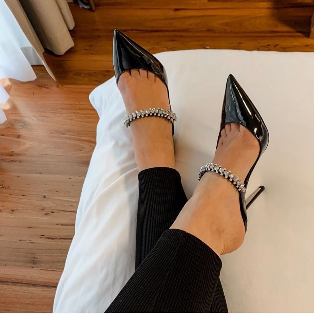 Jimmy Choo Crystal Strap Mules