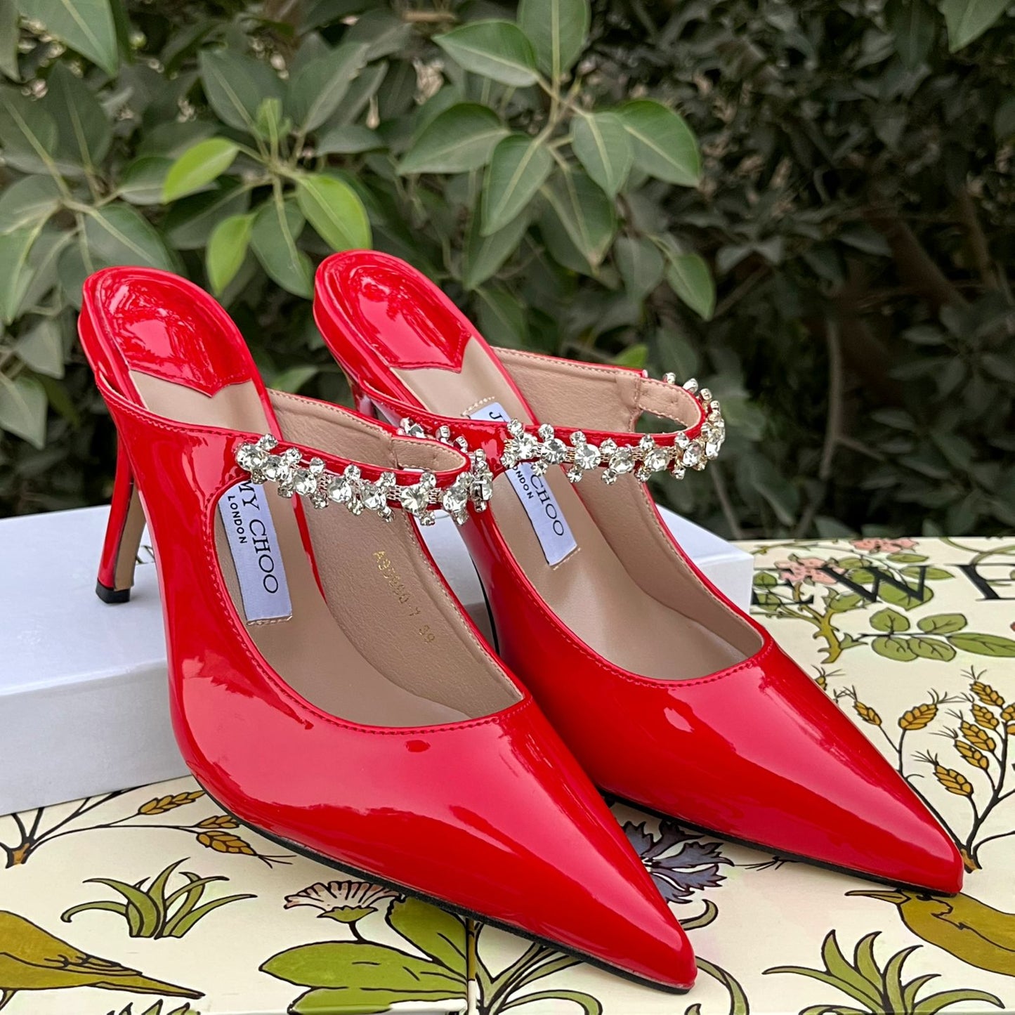 Jimmy Choo Crystal Strap Mules