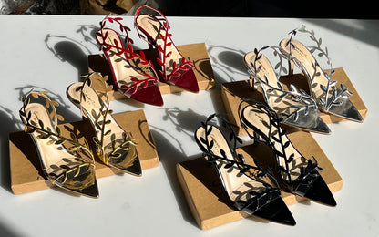 Gianvito Rossi Patent Leaf Sandals