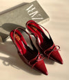 ZARA Patent Red Slingback Heels