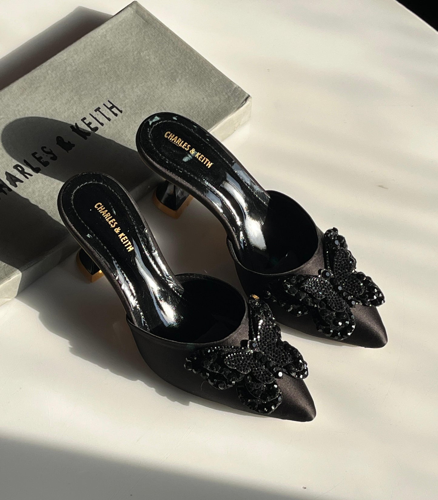 Zara Metallic Bow Heels