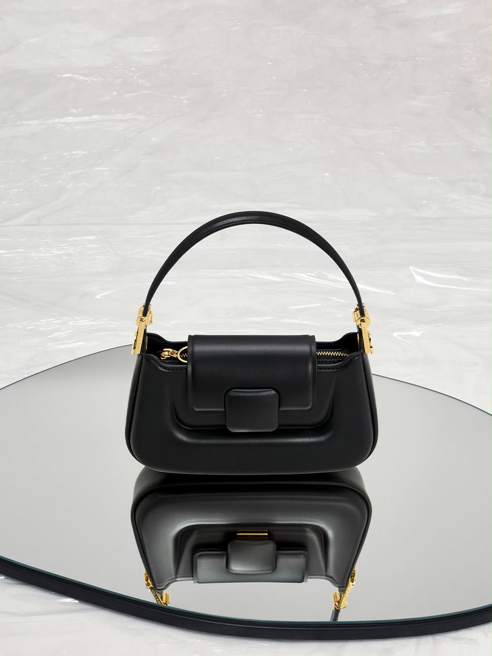 Charles & Keith | Koa Push-Lock Top Handle Bag
