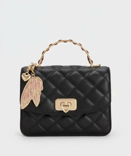 CHARLES & KEITH | Cressida Quilted Top Handle Bag With Bag Charms