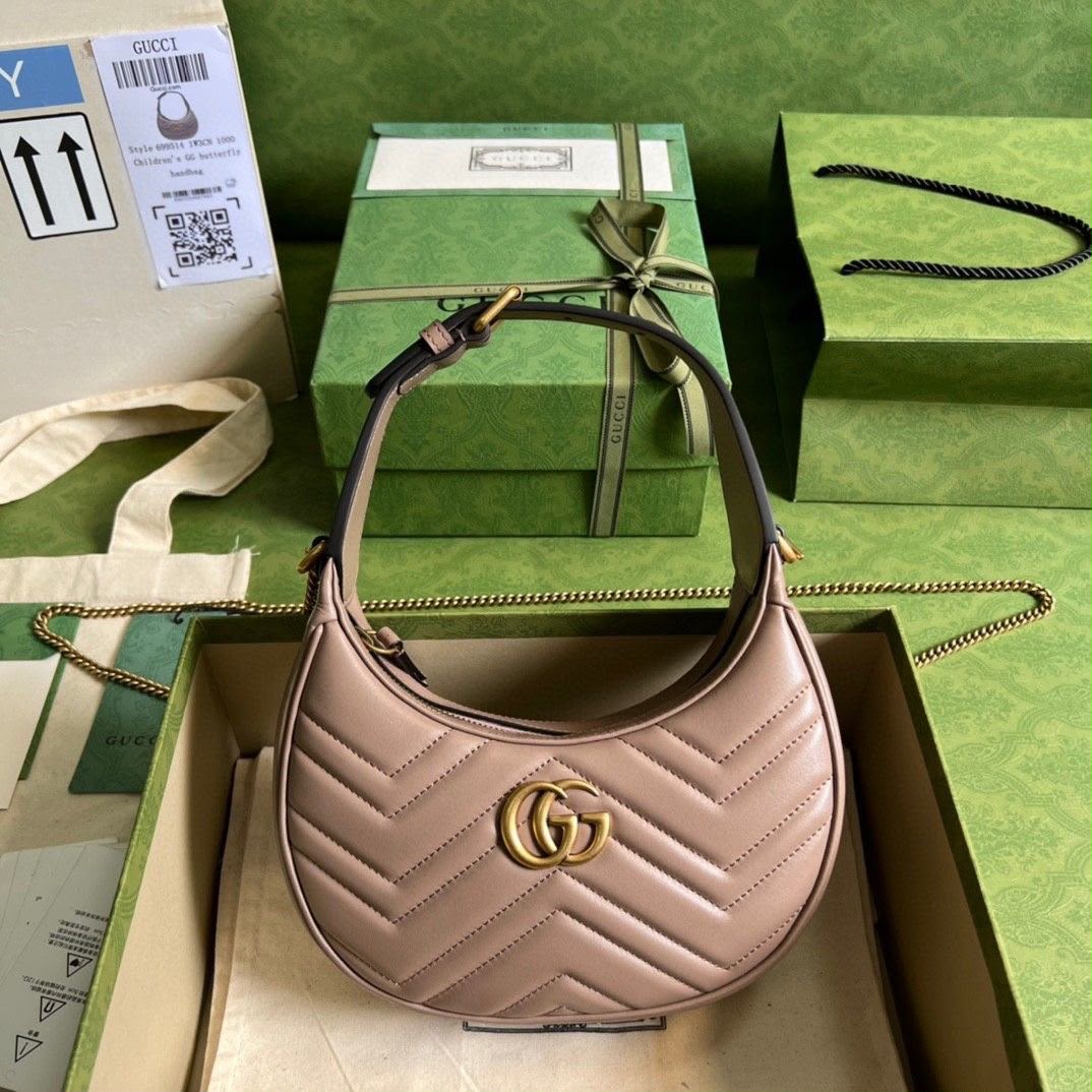 Gucci GG Marmont Half-Moon Shaped Mini Bag.
