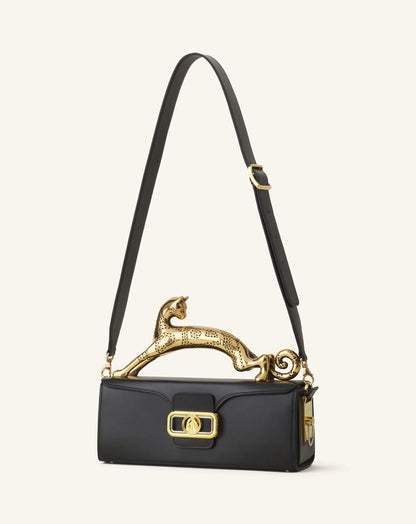 LANVIN | Pencil Cat Bag in Shiny Leather & Rhinestones