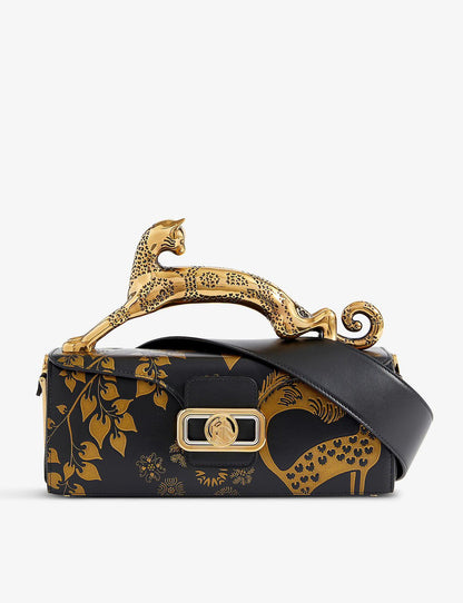 LANVIN | Pencil Cat Bag in Shiny Leather & Rhinestones