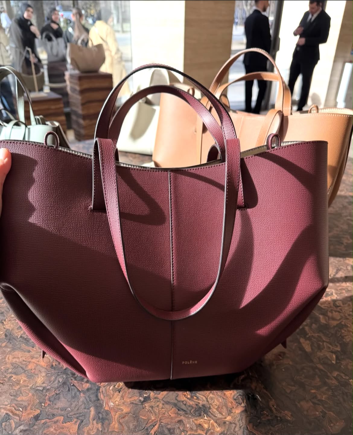 POLÈNE CYME Leather Tote Bag