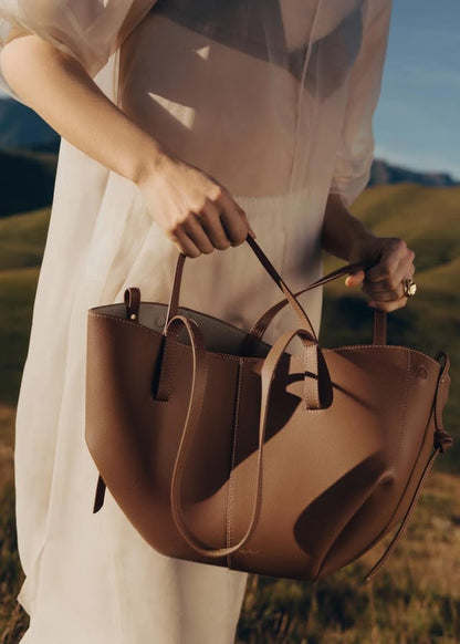 POLÈNE CYME Leather Tote Bag