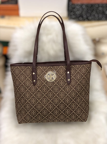 Tory Burch T Monogram Zip Tote Bag with box