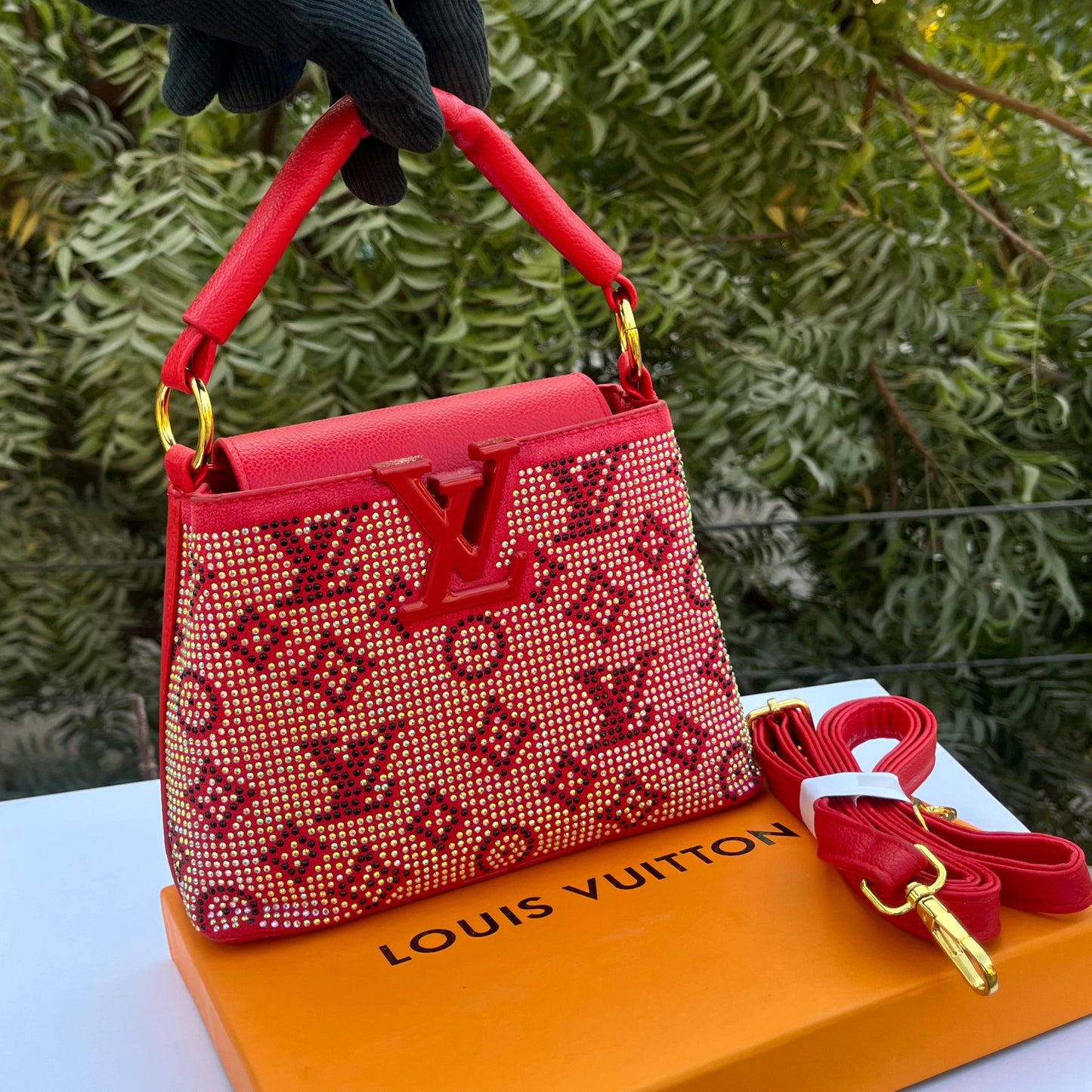 LV Capucines Bag | Crystal/Rhinestone Monogram Edition
