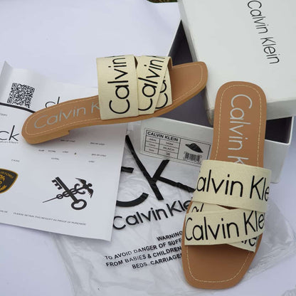 CALVIN KLEIN Bainy Logo Flat Slides